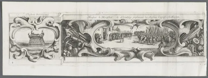 Framed Print : The Siege of La Rochelle: Plate 14, 1628-1630. Creator: Israel Henriet (French, c Framed Print : The Siege of La Rochelle: Plate 14, 1628-1630. Creator: Israel Henriet (French, c