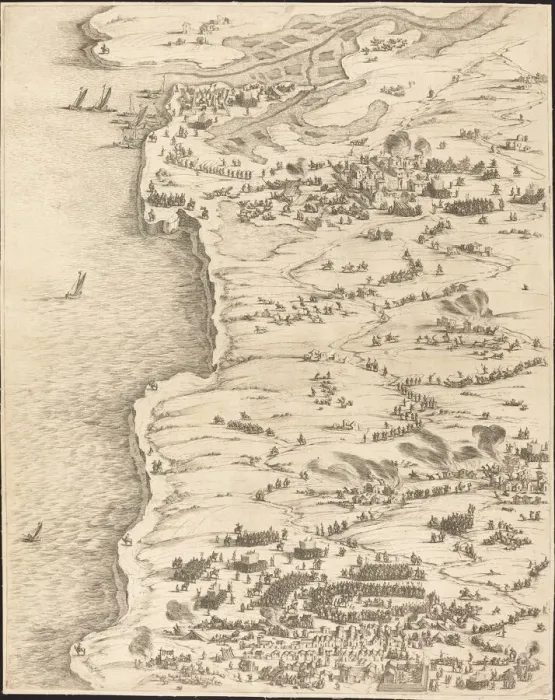 Framed Print : The Siege of La Rochelle [plate 5 of 16; set comprises 1952. 8. 97-112], 1628  /  1631