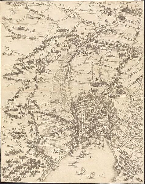 The Siege of La Rochelle [plate 6 of 16; set comprises 1952. 8. 97-112], 1628  /  1631