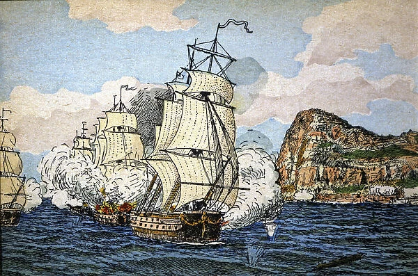 Siege and loss of Gibraltar besieged by the English fleet led by Admiral Rooke on August 4, 1704