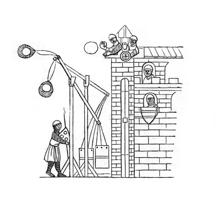 Framed Print : Siege machine, c1260, (1843). Artist: Henry Shaw