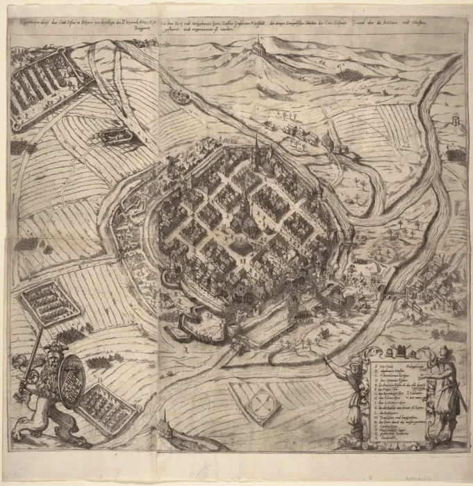 Framed Print : The Siege of Pilsen by Ernst von Mansfeld on 21 November 1618, c1620 Framed Print : The Siege of Pilsen by Ernst von Mansfeld on 21 November 1618, c1620