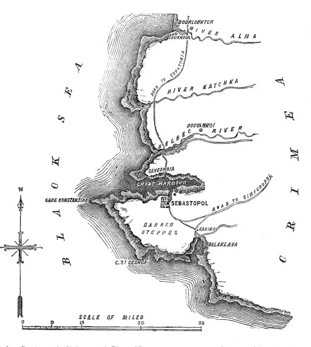 Framed Print : Siege of Sebastopol - map, 1854. Creator: Unknown Framed Print : Siege of Sebastopol - map, 1854. Creator: Unknown