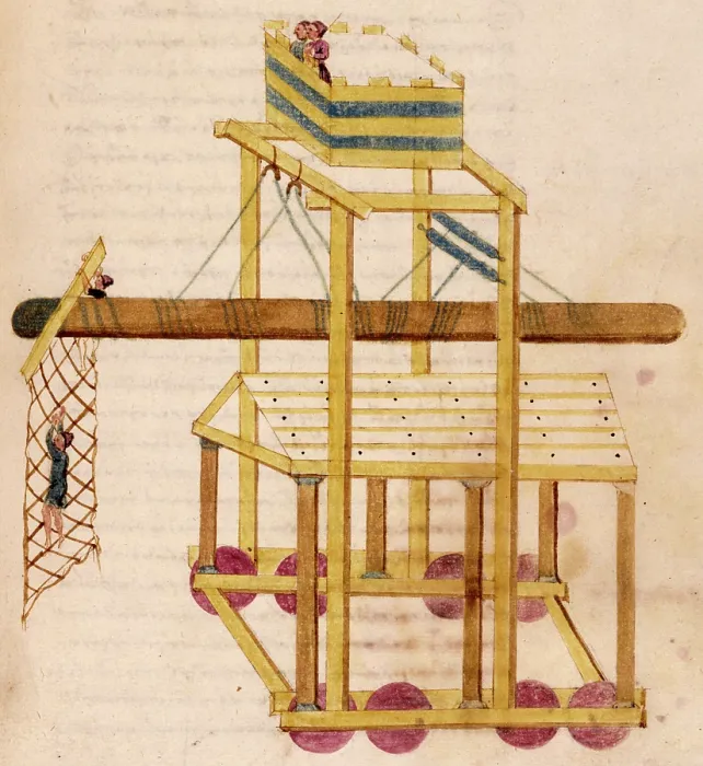Framed Print : A siege tower, 16th century. Creator: Unknown Framed Print : A siege tower, 16th century. Creator: Unknown