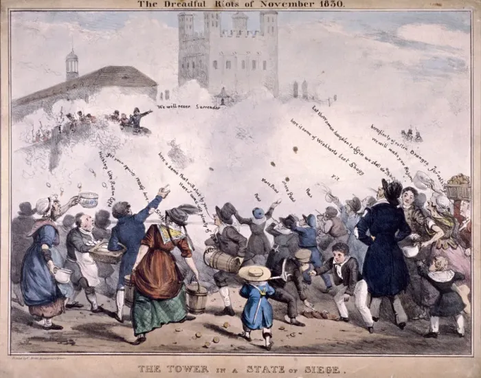 Framed Print : Siege at the Tower of London, 1830 Framed Print : Siege at the Tower of London, 1830