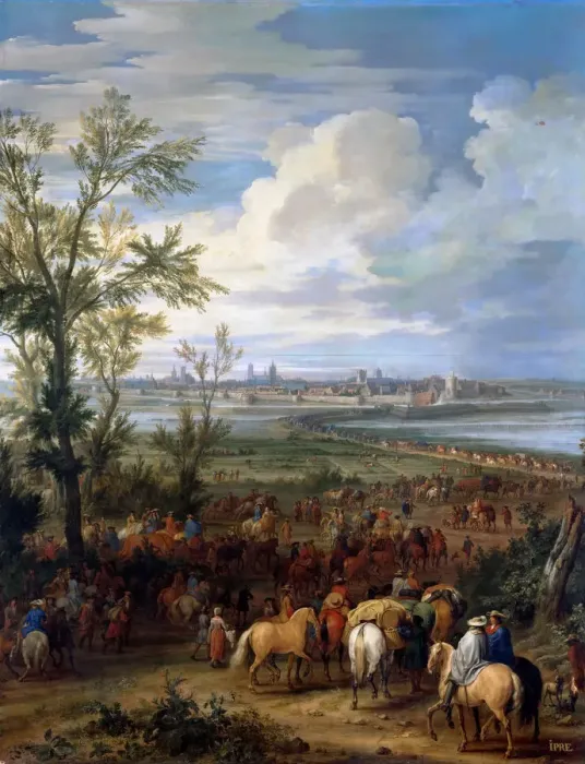 Framed Print : The Siege of Ypres, March 1678. Artist: Meulen, Adam Frans, van der (1632-1690) Framed Print : The Siege of Ypres, March 1678. Artist: Meulen, Adam Frans, van der (1632-1690)