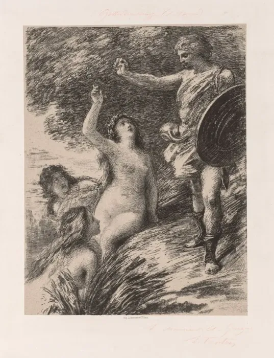 Framed Print : Siegfried and the Daughters of the Rhine, c. 1880. Creator: Henri Fantin-Latour (French Framed Print : Siegfried and the Daughters of the Rhine, c. 1880. Creator: Henri Fantin-Latour (French