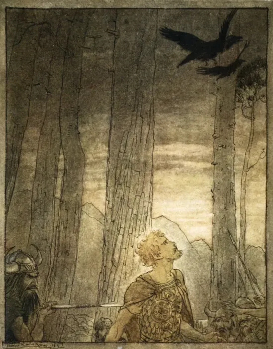 Framed Print : Siegfrieds death, 1924. Artist: Arthur Rackham Framed Print : Siegfrieds death, 1924. Artist: Arthur Rackham