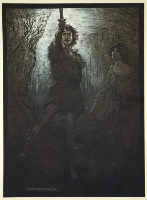 Framed Print : Siegmund the Walsung thou does see! As bride gift he brings thee his sword, 1910 Framed Print : Siegmund the Walsung thou does see! As bride gift he brings thee his sword, 1910