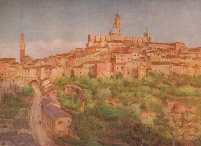 Framed Print : Siena: A Town on a Hill, c1900 (1913). Artist: Walter Frederick Roofe Tyndale Framed Print : Siena: A Town on a Hill, c1900 (1913). Artist: Walter Frederick Roofe Tyndale
