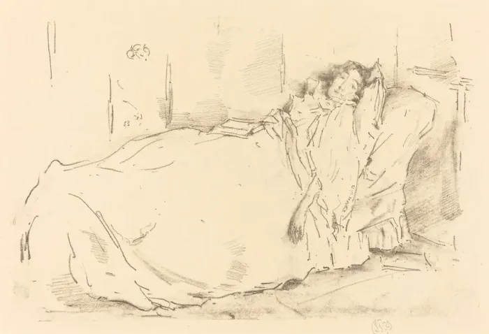 Framed Print : The Siesta, 1896. Creator: James Abbott McNeill Whistler Framed Print : The Siesta, 1896. Creator: James Abbott McNeill Whistler
