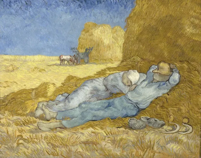 Framed Print : The siesta (after Millet), 1890. Artist: Gogh, Vincent, van (1853-1890) Framed Print : The siesta (after Millet), 1890. Artist: Gogh, Vincent, van (1853-1890)