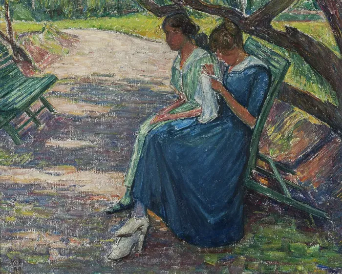 Framed Print : Siesta in the Garden, 1917. Creator: Karl Nordström Framed Print : Siesta in the Garden, 1917. Creator: Karl Nordström
