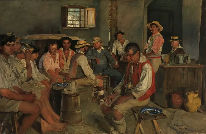 Framed Print : Siesta in an Osteria in Sora, 1880. Creator: Eilif Peterssen Framed Print : Siesta in an Osteria in Sora, 1880. Creator: Eilif Peterssen