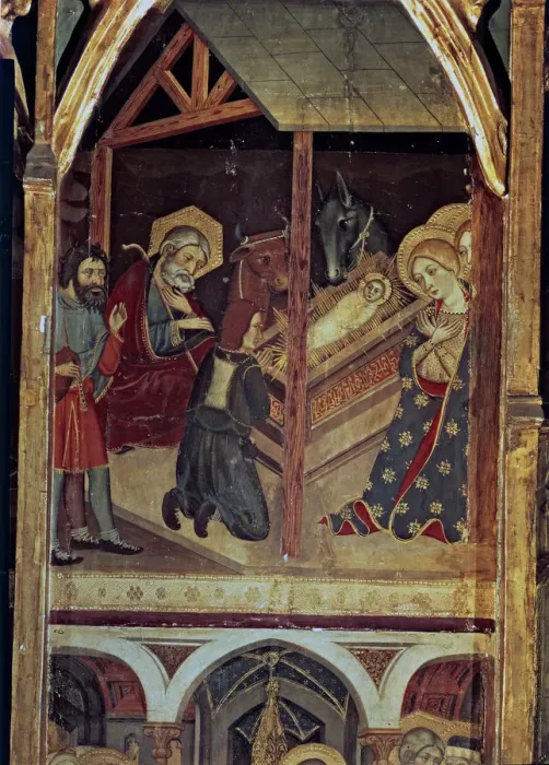Framed Print : Sigena Altarpiece. Table of the Adoration of the Shepherds, 1375