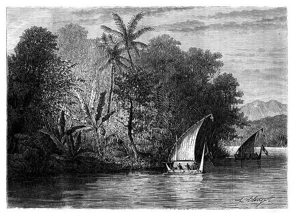 A sight at Celebes, Indonesia, 19th century. Artist: Hubert Clerget