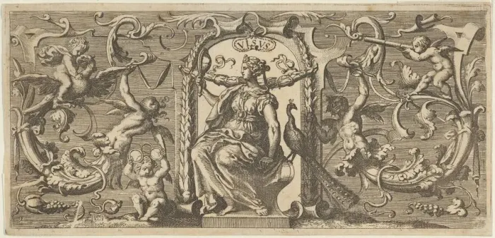 Framed Print : Sight (Visus), from Quinque Sensuum (Five Senses), ca. 1655. Creator: Francis Cleyn Framed Print : Sight (Visus), from Quinque Sensuum (Five Senses), ca. 1655. Creator: Francis Cleyn