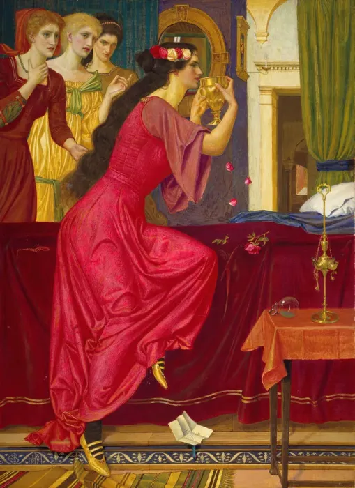 Framed Print : Sigismonda Drinking The Poison, c1897. Creator: Joseph Edward Southall Framed Print : Sigismonda Drinking The Poison, c1897. Creator: Joseph Edward Southall
