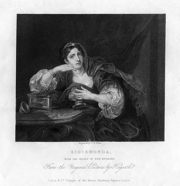 Sigismonda, with the heart of her husband, 1833. Artist: TW Shaw