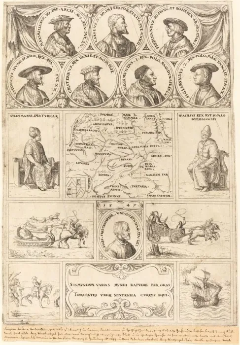 Framed Print : Sigismund von Herberstein, 1548. Creator: Augustin Hirschvogel Framed Print : Sigismund von Herberstein, 1548. Creator: Augustin Hirschvogel
