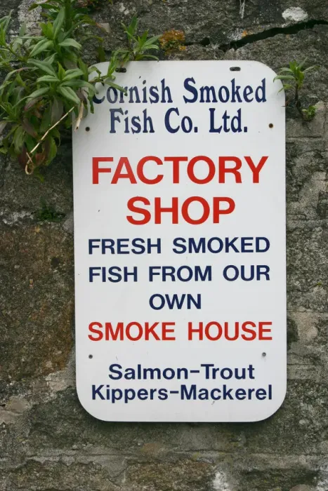 Framed Print : Sign advertising smoked fish, Charlestown, Cornwall Framed Print : Sign advertising smoked fish, Charlestown, Cornwall