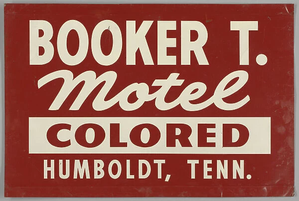 Sign for the Booker T. Motel, ca. 1950. Creator: Unknown