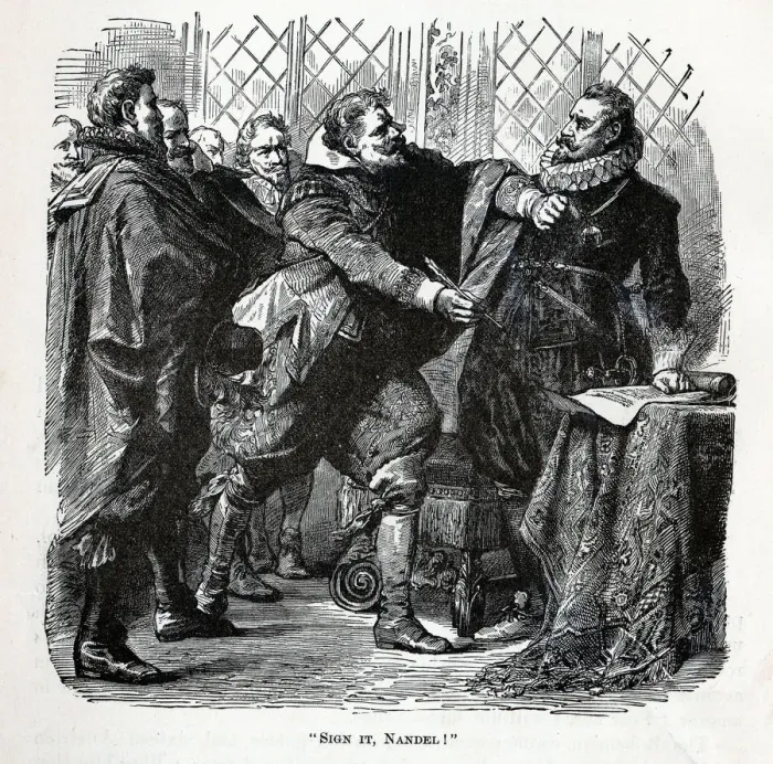 Framed Print : Sign it, Nandel!, 1882. Artist: Anonymous Framed Print : Sign it, Nandel!, 1882. Artist: Anonymous
