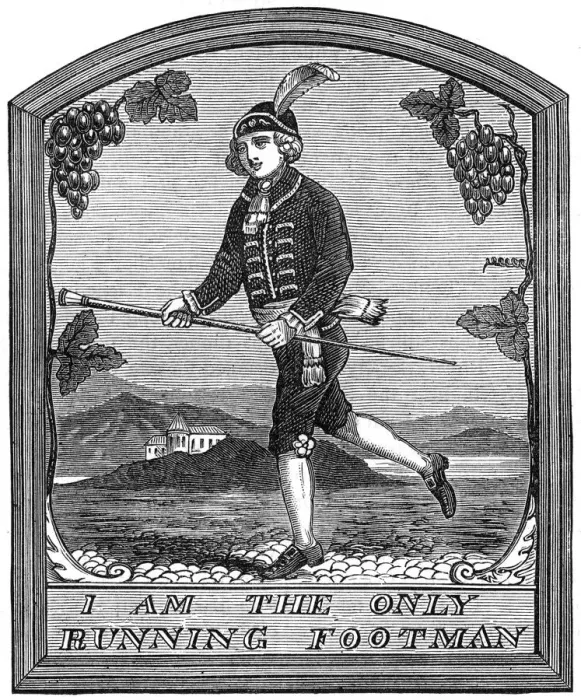 Framed Print : The sign of The Running Footman, London, 1891 Framed Print : The sign of The Running Footman, London, 1891