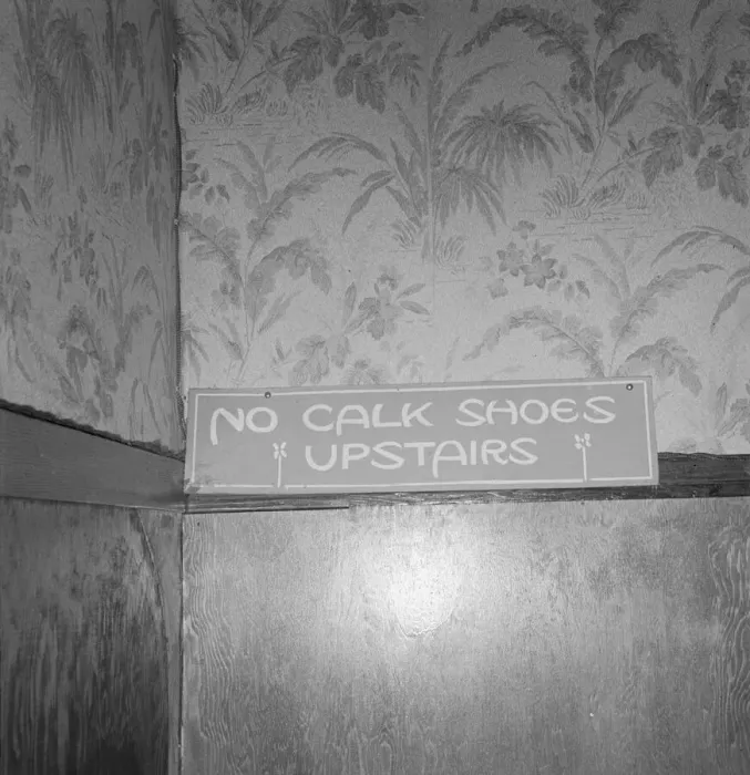 Framed Print : Sign on staircase on Brooks Hotel in a town... West Carlton, Yamhill County, Oregon, 1939. Creator: Dorothea Lange Framed Print : Sign on staircase on Brooks Hotel in a town... West Carlton, Yamhill County, Oregon, 1939. Creator: Dorothea Lange