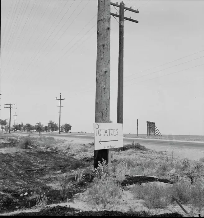 Framed Print : Sign on USHighway 99 near Shafter, California, 1937. Creator: Dorothea Lange Framed Print : Sign on USHighway 99 near Shafter, California, 1937. Creator: Dorothea Lange