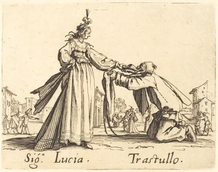 Framed Print : Signa. Lucia and Trastullo, c. 1622. Creator: Jacques Callot Framed Print : Signa. Lucia and Trastullo, c. 1622. Creator: Jacques Callot
