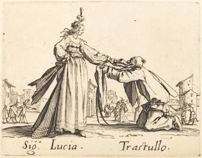 Framed Print : Signa. Lucia and Trastullo, c. 1622. Creator: Jacques Callot Framed Print : Signa. Lucia and Trastullo, c. 1622. Creator: Jacques Callot