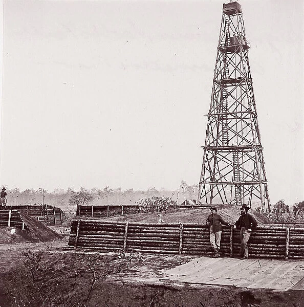 Signal Tower, Cobbs Hill, Appomattox River, 1864. Creator: Tim O Sullivan