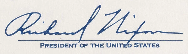 The signature of Richard Milhouse Nixon, 37th President of the United States, 1972. Artist: Richard Nixon