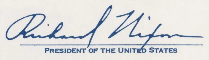 Framed Print : The signature of Richard Milhouse Nixon, 37th President of the United States, 1972. Artist: Richard Nixon Framed Print : The signature of Richard Milhouse Nixon, 37th President of the United States, 1972. Artist: Richard Nixon