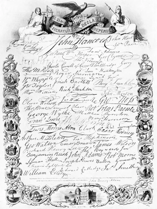 Framed Print : The signatures to the American Declaration of Independence, c1776, (c1920) Framed Print : The signatures to the American Declaration of Independence, c1776, (c1920)