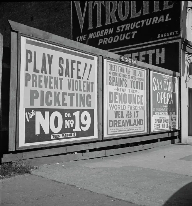 Framed Print : Signboards in San Francisco, California, 1937. Creator: Dorothea Lange Framed Print : Signboards in San Francisco, California, 1937. Creator: Dorothea Lange