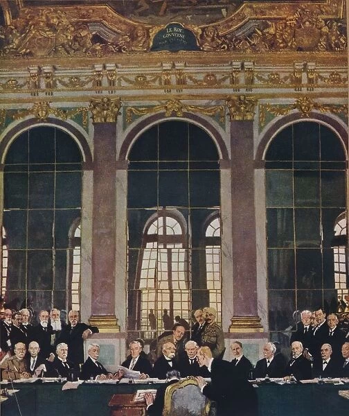 The Signing of Peace in the Hall of Mirrors, Versailles, 28th June 1919, 1919 (1935) Artist: William Newenham Montague Orpen