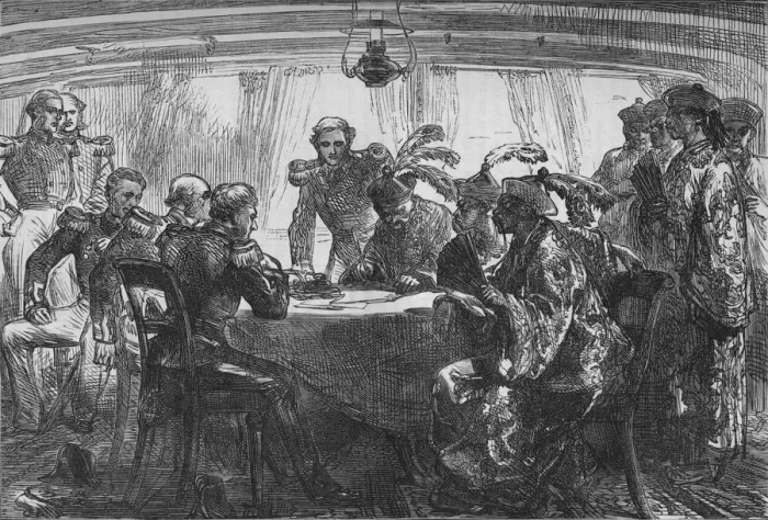 Framed Print : Signing the Treaty of Nankin, c1880 Framed Print : Signing the Treaty of Nankin, c1880