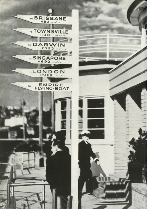 Framed Print : Signpost at Rose Bay, Sydney, Australia, c1939-c1944 (1946). Creator: Unknown Framed Print : Signpost at Rose Bay, Sydney, Australia, c1939-c1944 (1946). Creator: Unknown