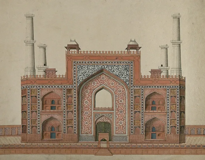 Framed Print : Sikandra, near Agra, Uttar Pradesh: gateway to the mausoleum of the... (between 1800 and 1899?). Creator: Unknown Framed Print : Sikandra, near Agra, Uttar Pradesh: gateway to the mausoleum of the... (between 1800 and 1899?). Creator: Unknown