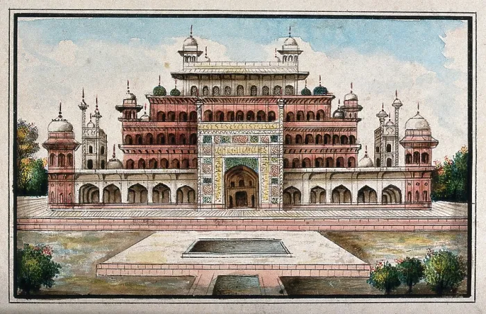 Framed Print : Sikandra, near Agra, Uttar Pradesh: mausoleum of the Emperor Akbar, (between 1800 and 1899?). Creator: Unknown Framed Print : Sikandra, near Agra, Uttar Pradesh: mausoleum of the Emperor Akbar, (between 1800 and 1899?). Creator: Unknown