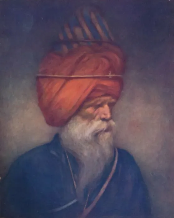 Framed Print : A Sikh Spear-bearer, 1903. Artist: Mortimer L Menpes Framed Print : A Sikh Spear-bearer, 1903. Artist: Mortimer L Menpes