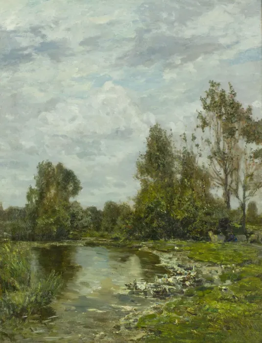 Framed Print : Along the Sile River, 1880s. Creator: Ciardi, Guglielmo (1842-1917) Framed Print : Along the Sile River, 1880s. Creator: Ciardi, Guglielmo (1842-1917)