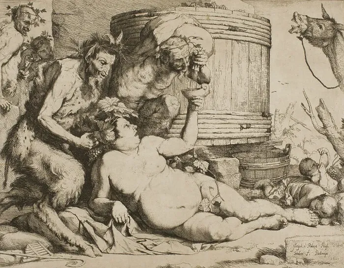 Framed Print : Silenus at the Wine Vat, 1628. Creator: Jusepe de Ribera Framed Print : Silenus at the Wine Vat, 1628. Creator: Jusepe de Ribera