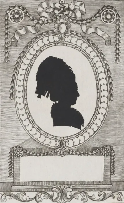 Framed Print : Silhouette of Grafin Enzenberg, Stiftsfraulein, 1784-1834 Framed Print : Silhouette of Grafin Enzenberg, Stiftsfraulein, 1784-1834