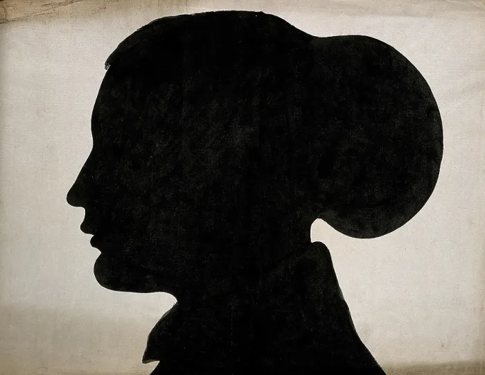 Framed Print : A silhouette of a human head, seen in profile. Creator: Unknown Framed Print : A silhouette of a human head, seen in profile. Creator: Unknown