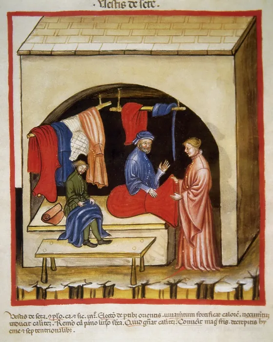 Framed Print : Silk clothing, 14th century. Creator: Unknown Framed Print : Silk clothing, 14th century. Creator: Unknown