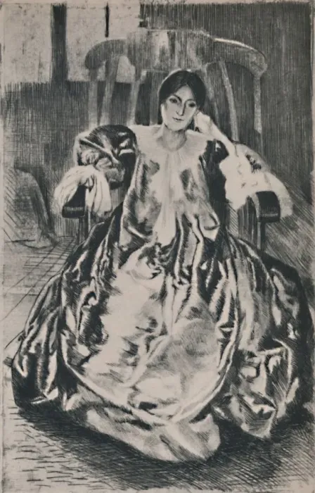 Framed Print : The Silk Dress, 1887, (1946). Artist: Paul Albert Besnard Framed Print : The Silk Dress, 1887, (1946). Artist: Paul Albert Besnard