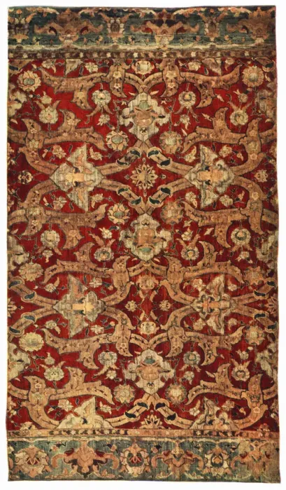 Framed Print : Silk and gold carpet, early 17th century, (1931). Artist: H Maclaren Framed Print : Silk and gold carpet, early 17th century, (1931). Artist: H Maclaren